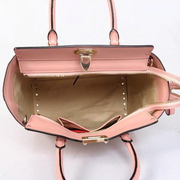 2014 Valentino Garavani rockstud double handle bag 1912 pink on sale